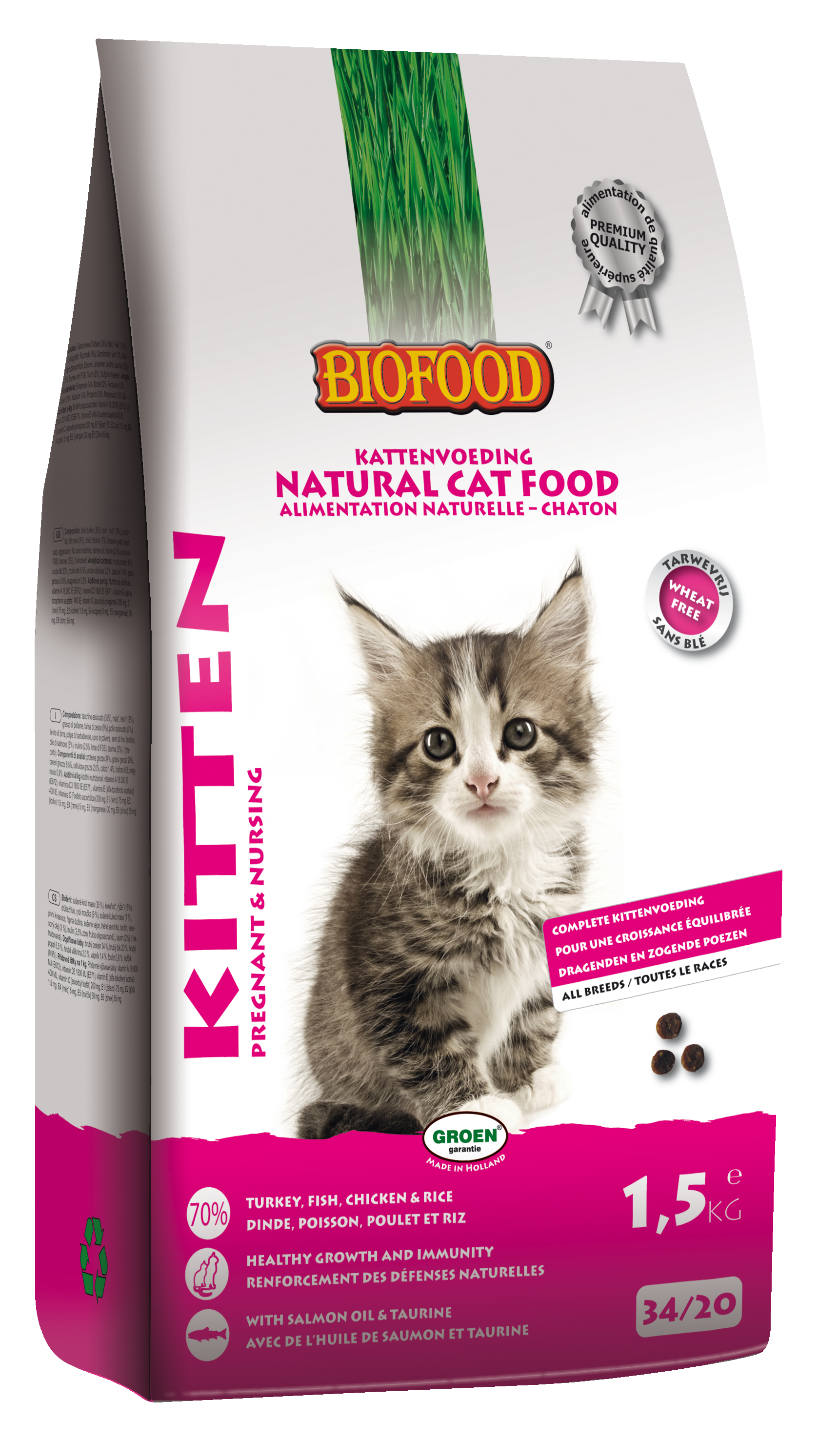 inflatie Voorschrift eer Biofood Kitten 1,5 kg - Dierspeciaalmagazijn. Complete dierspeciaalzaak